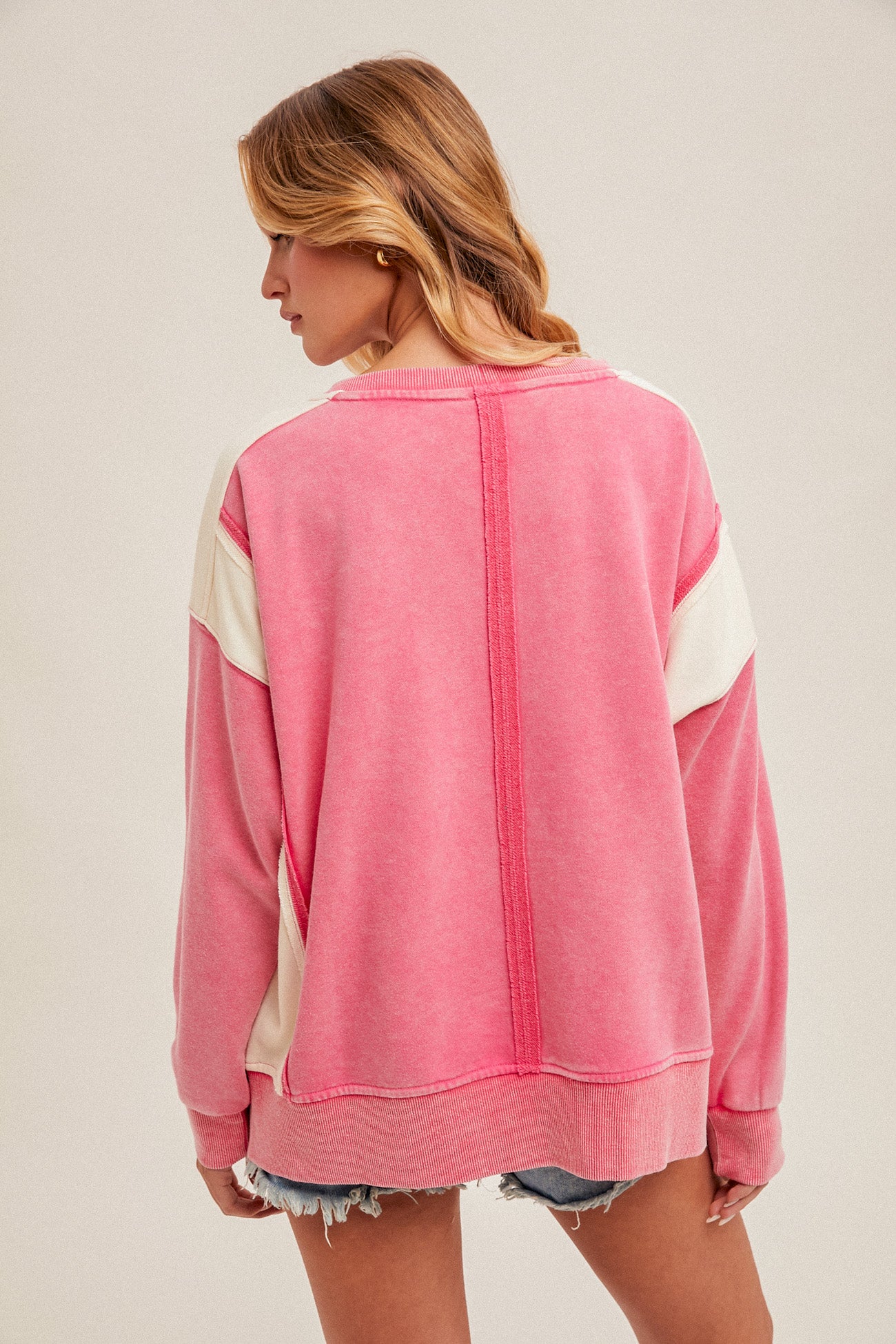 Pinky Promise Color Block Sweatshirt