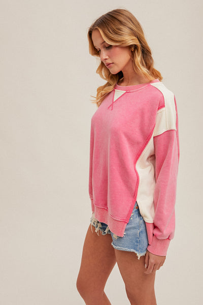 Pinky Promise Color Block Sweatshirt