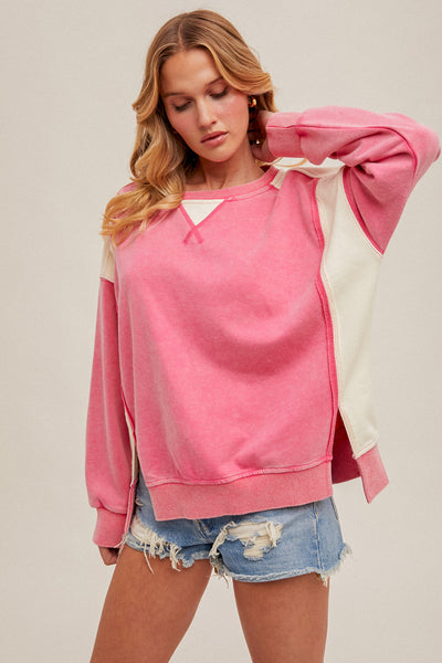 Pinky Promise Color Block Sweatshirt